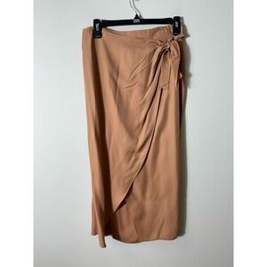 French Connection Tan Midi Tie Shirt Sz 6